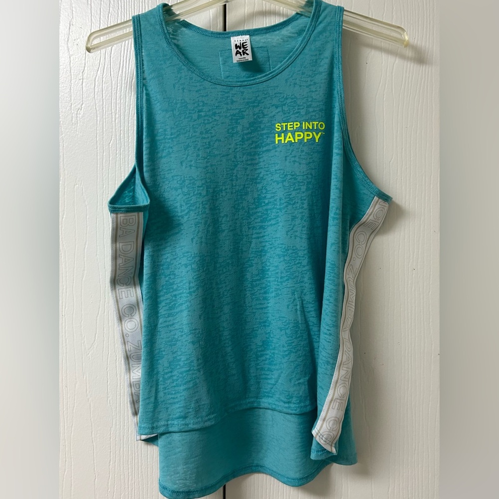 Zumba Tank Top Step Into Happy Size Lovely (Large) NWOT